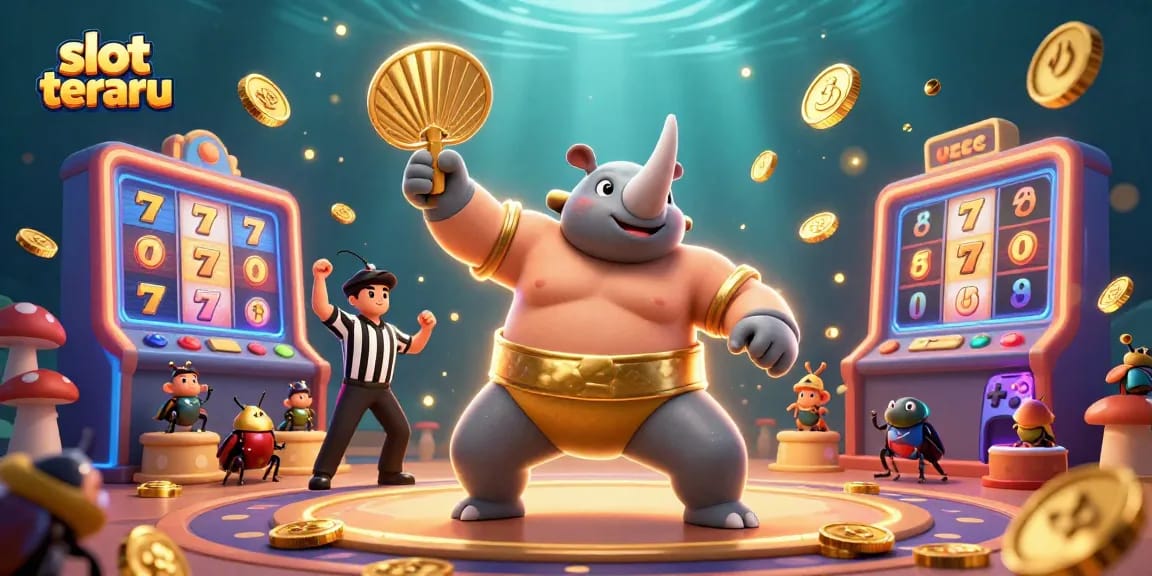 Experience slot terbaru through an exciting 3D illustration with playful characters and casino elements.