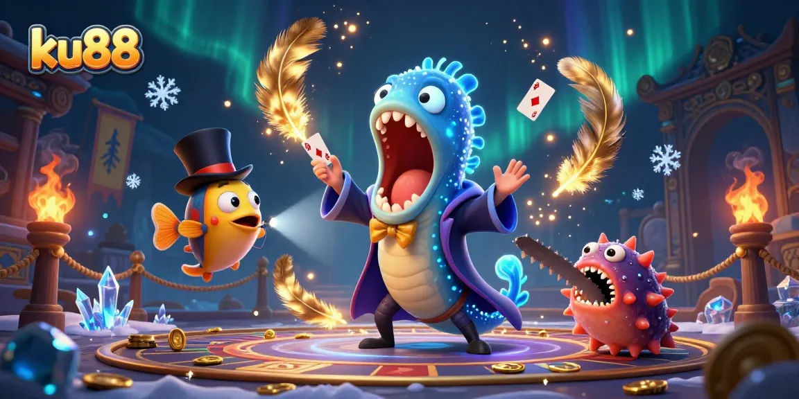 Experience thrilling action with ku88 as deep-sea creatures perform dazzling magic tricks in a vibrant casino atmosphere.