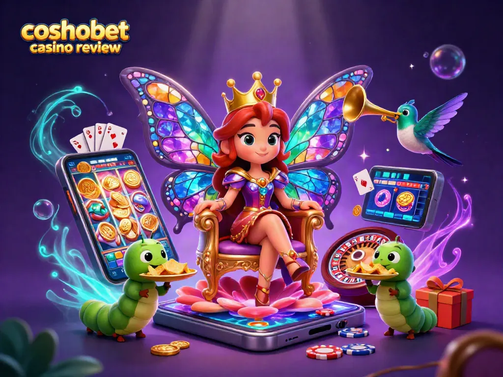 Engaging cosmobet casino review illustration showcasing colorful characters and vibrant gaming elements