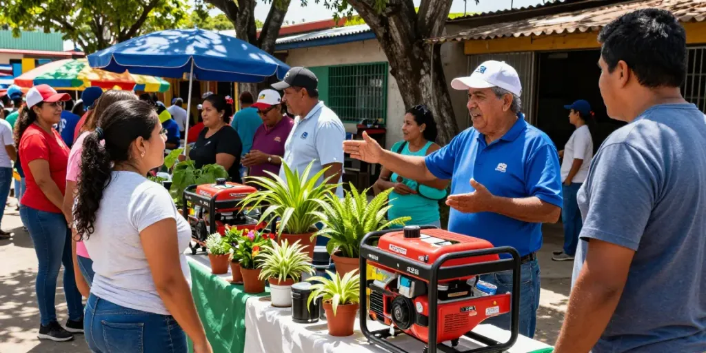Interacción de clientes en un mercado de plantas eléctricas en Venezuela, explorando diferentes modelos.