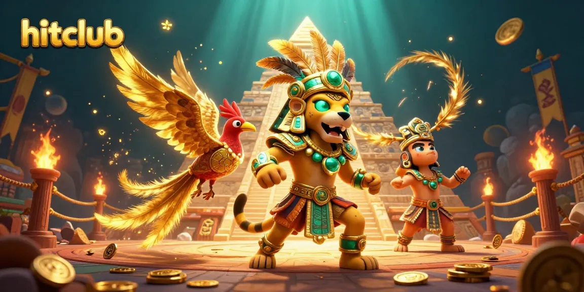 Experience hitclub's vibrant gaming scene with an ultra-detailed 3D representation of Mayan-inspired characters.