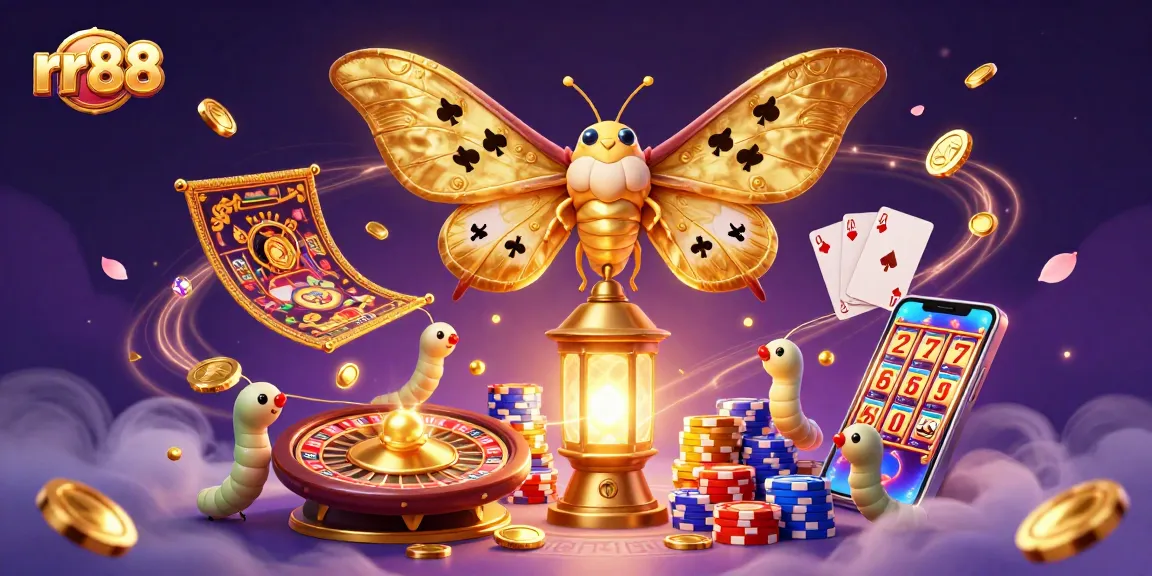 Experience the rr88 excitement with a vibrant 3D illustration showcasing casino elements and stunning graphics.